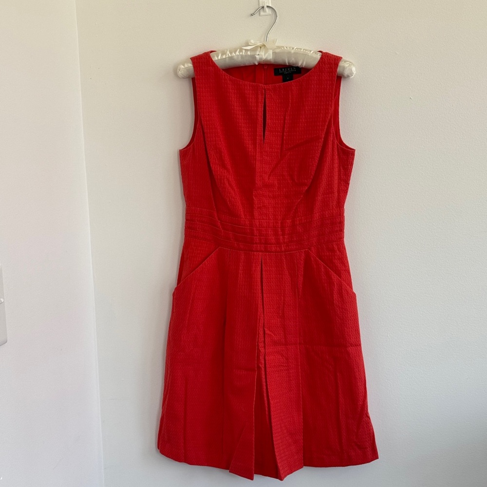Lauren by Ralph Lauren Coral Textured Dress